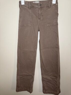 abercrombie kids brown straight-leg cargo-style jeans